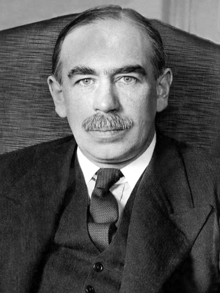 A photographic portrait of the economist John Maynard Keynes.