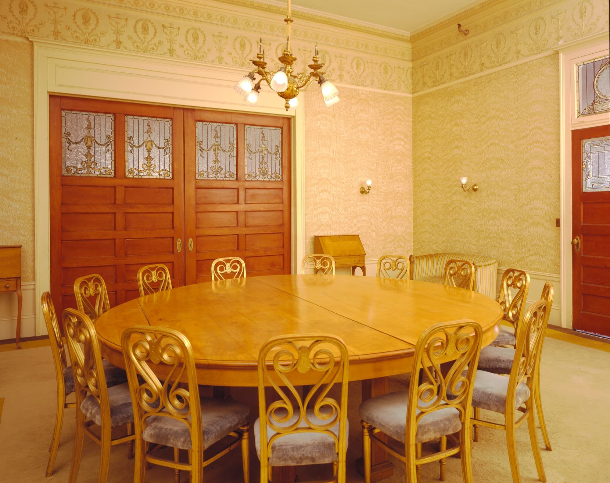 The interior of the meeting room at the Mount Washington Hotel in Bretton Woods, New Hampshire.